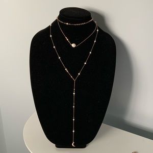 Faux Pearl Accented Layered Necklace